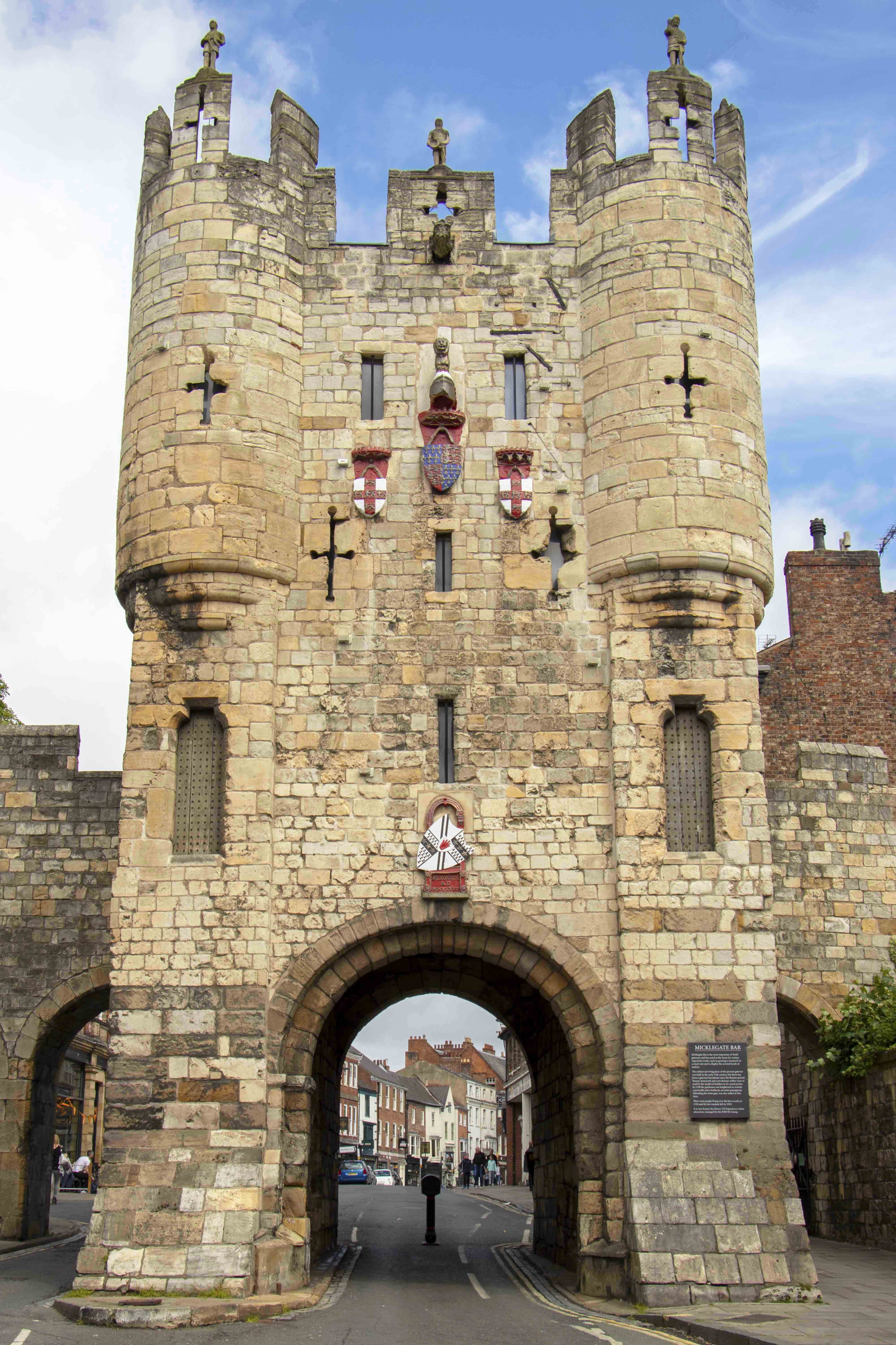 The historic stone gateway of Micklegate Bar in York